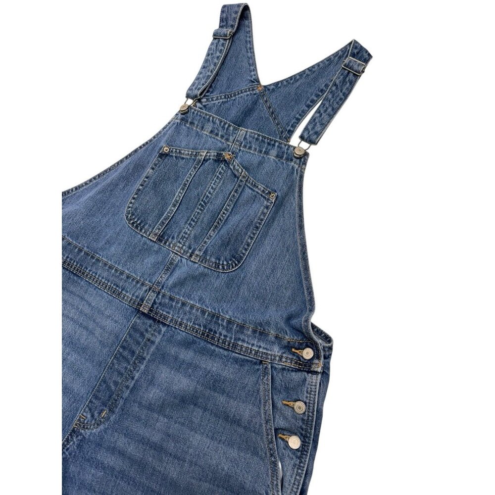 Old Navy Slouchy Shorte Shortalls XXL Blue Karina Wash Denim Shorts Bib Overalls - Picture 2 of 9